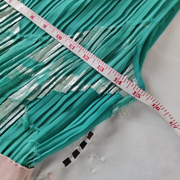 BCBG MaxAzria Zariah SZ-S Cocktail Party Midi Pleated Chiffon Dress - Picture 11 of 13